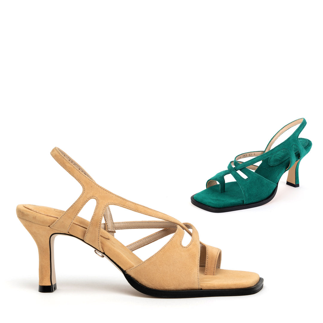 THALO - green suede sandals