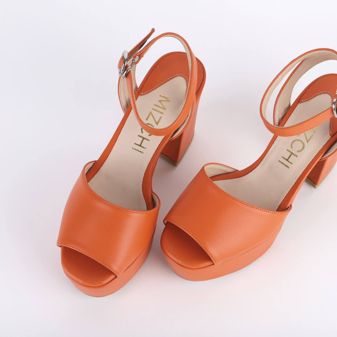 LOFTY - orange platform sandal