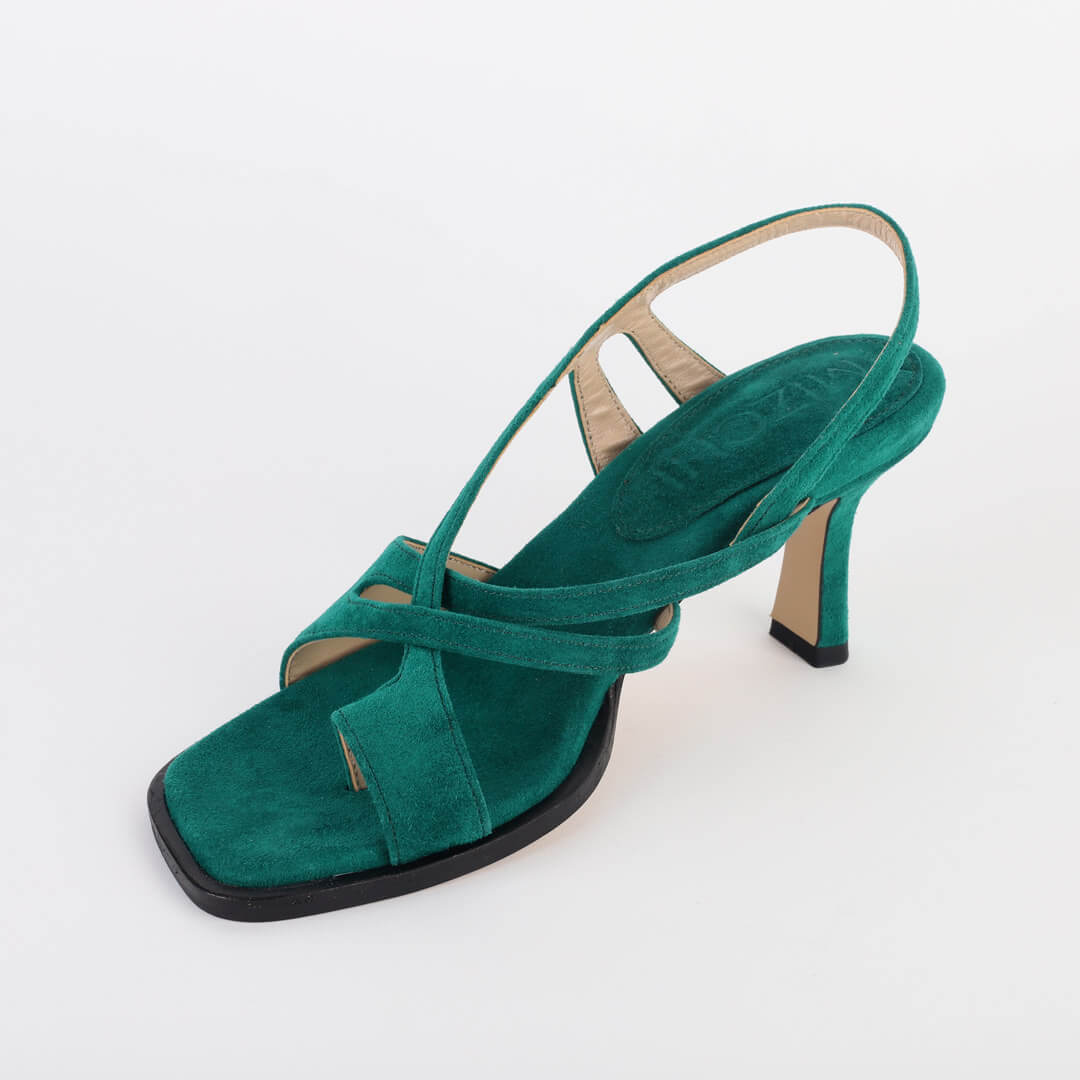 THALO - green suede sandals