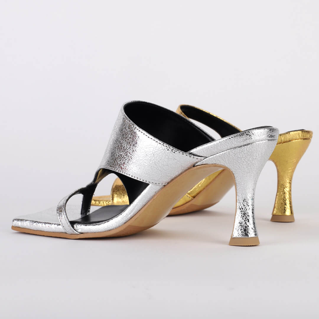 Ella - metallic leather sandals