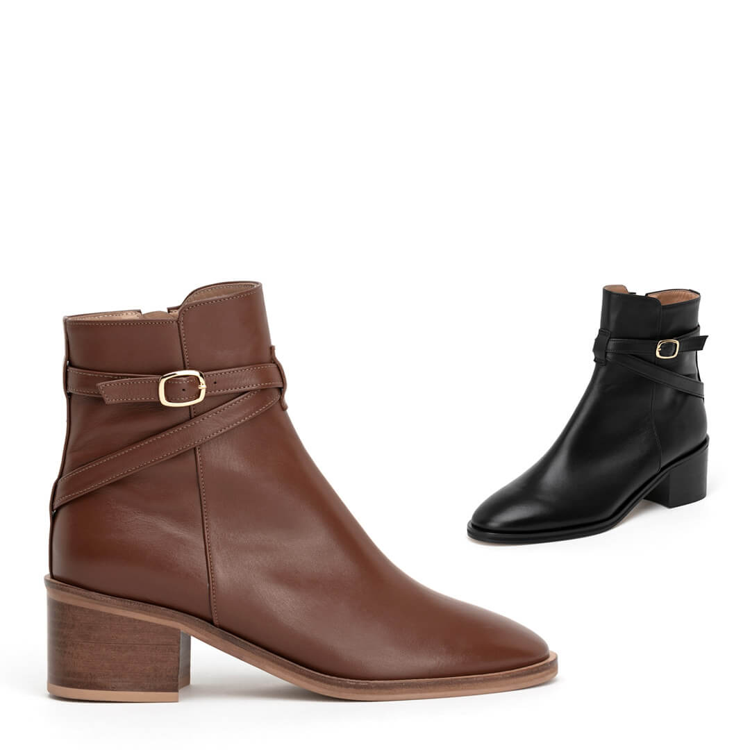 Aubrey - belted ankle boots