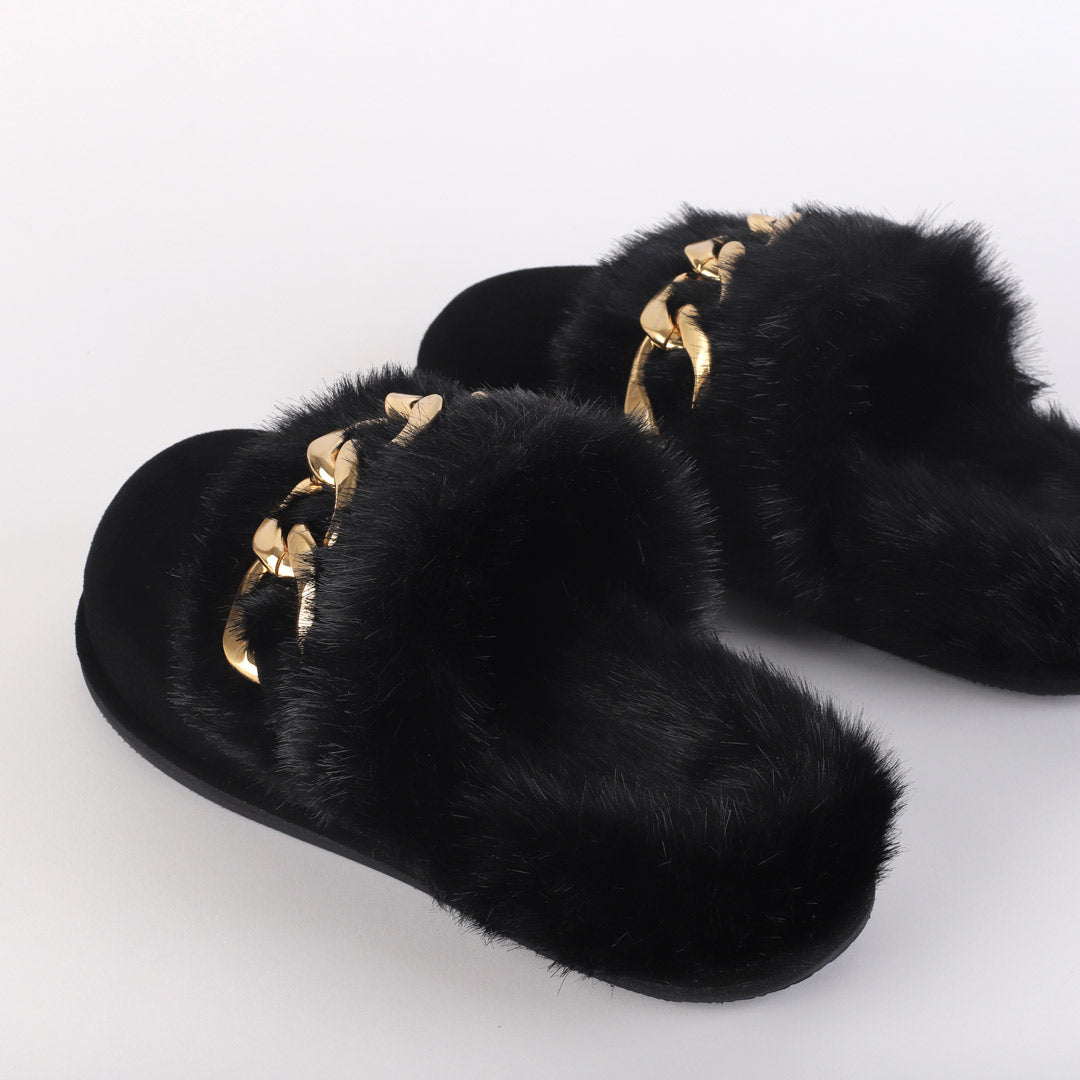 EFSAI CHAINS - faux fur slides