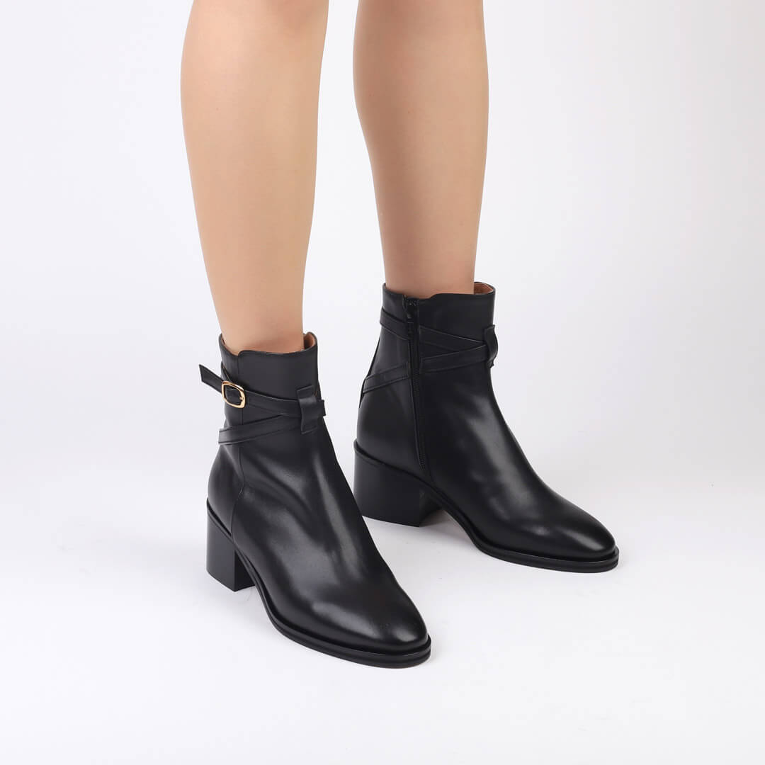 Aubrey - belted ankle boots