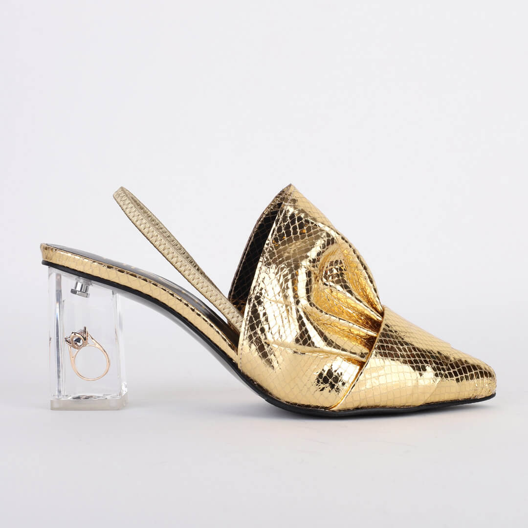 MARRYME - gold slingback heel