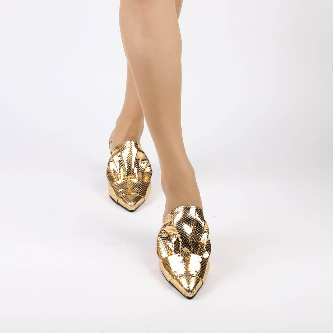 MARRYME - gold slingback heel