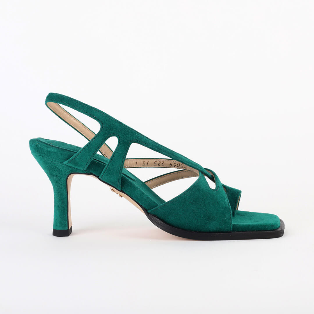 THALO - green suede sandals