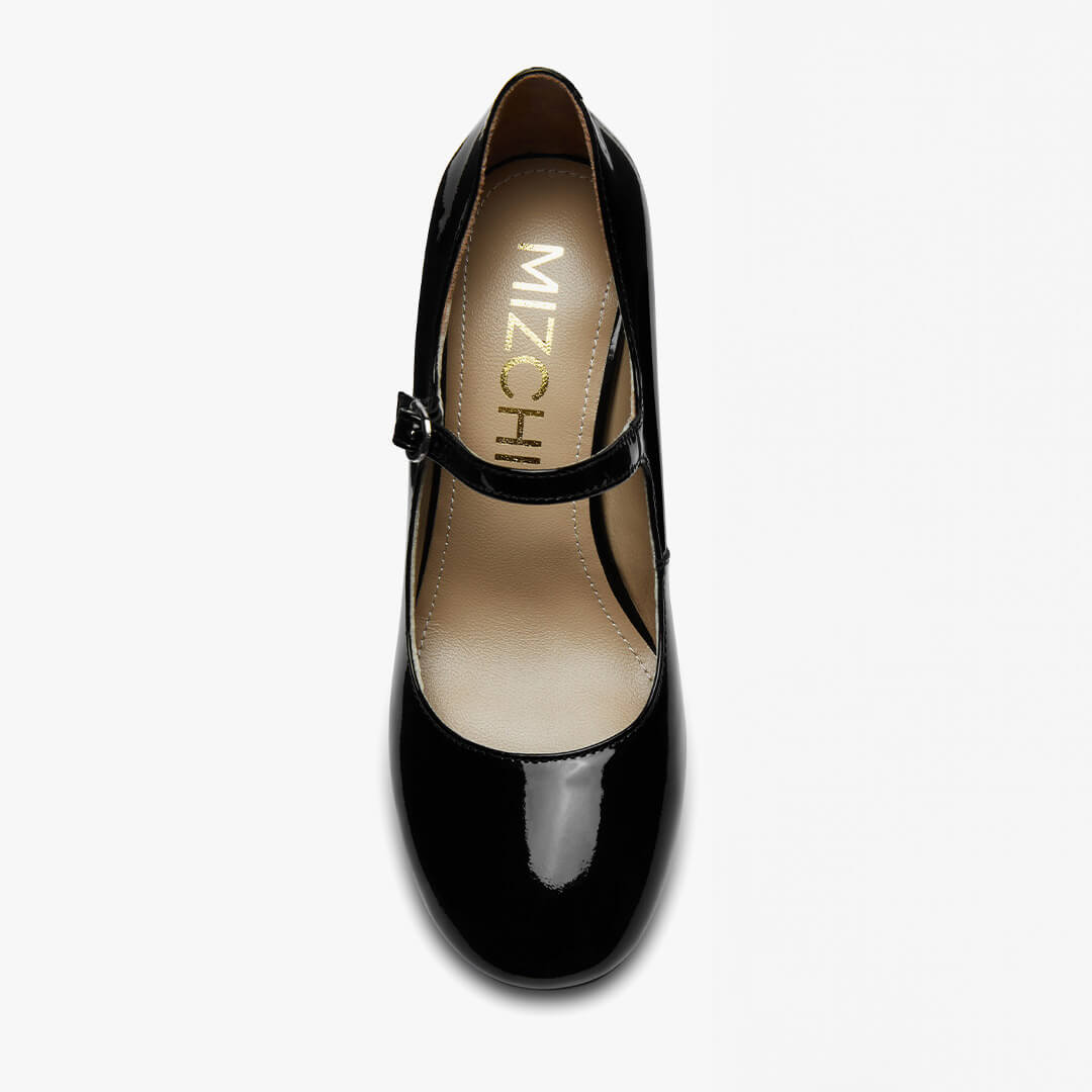 *GAYLE - black patent mary jane pumps