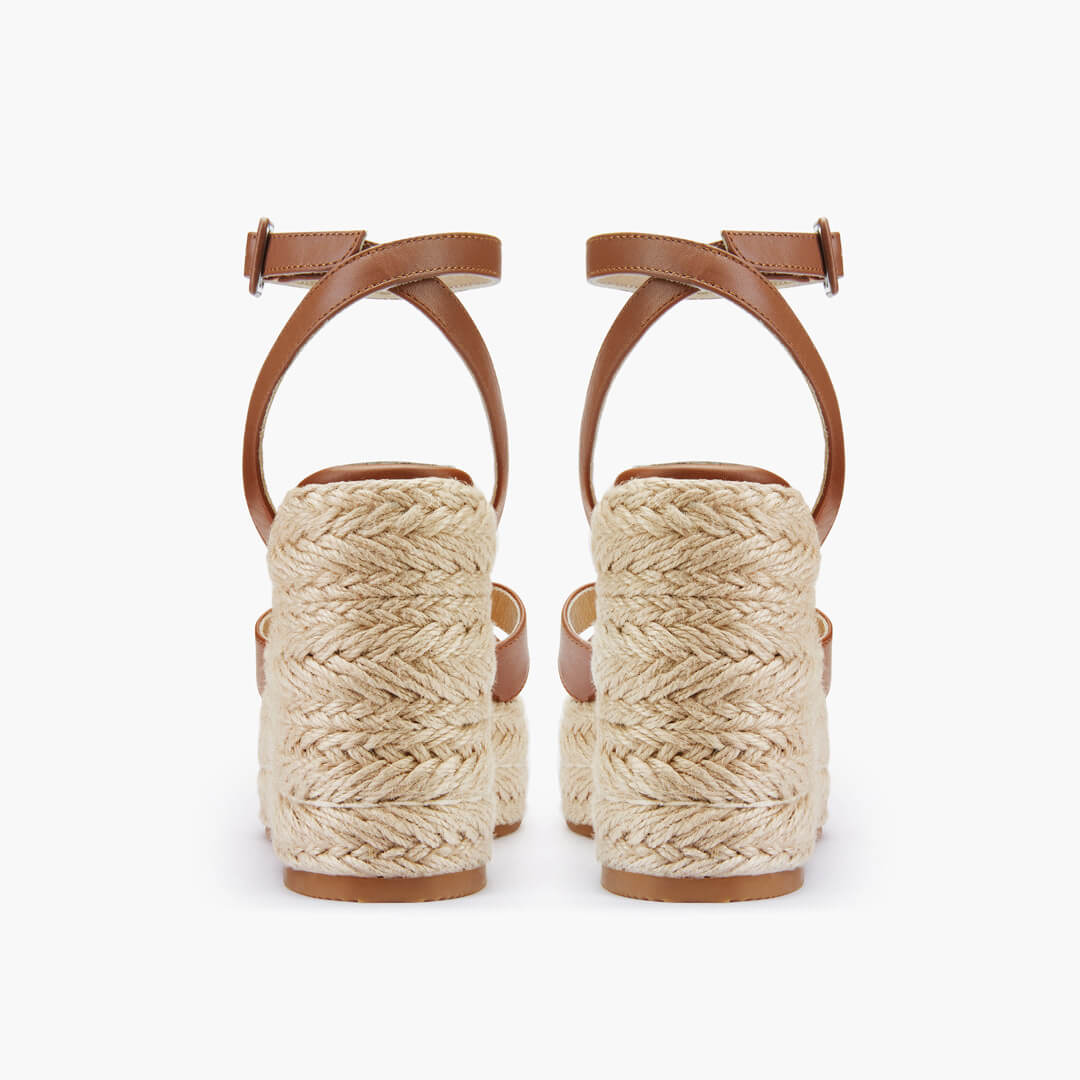 *SANLY - brown x-strap espadrille