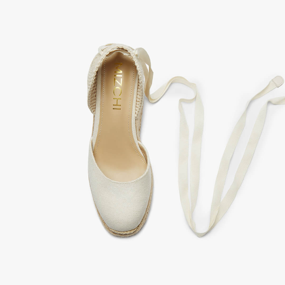 *Monaco 8 - Ivory Wedge Espadrilles