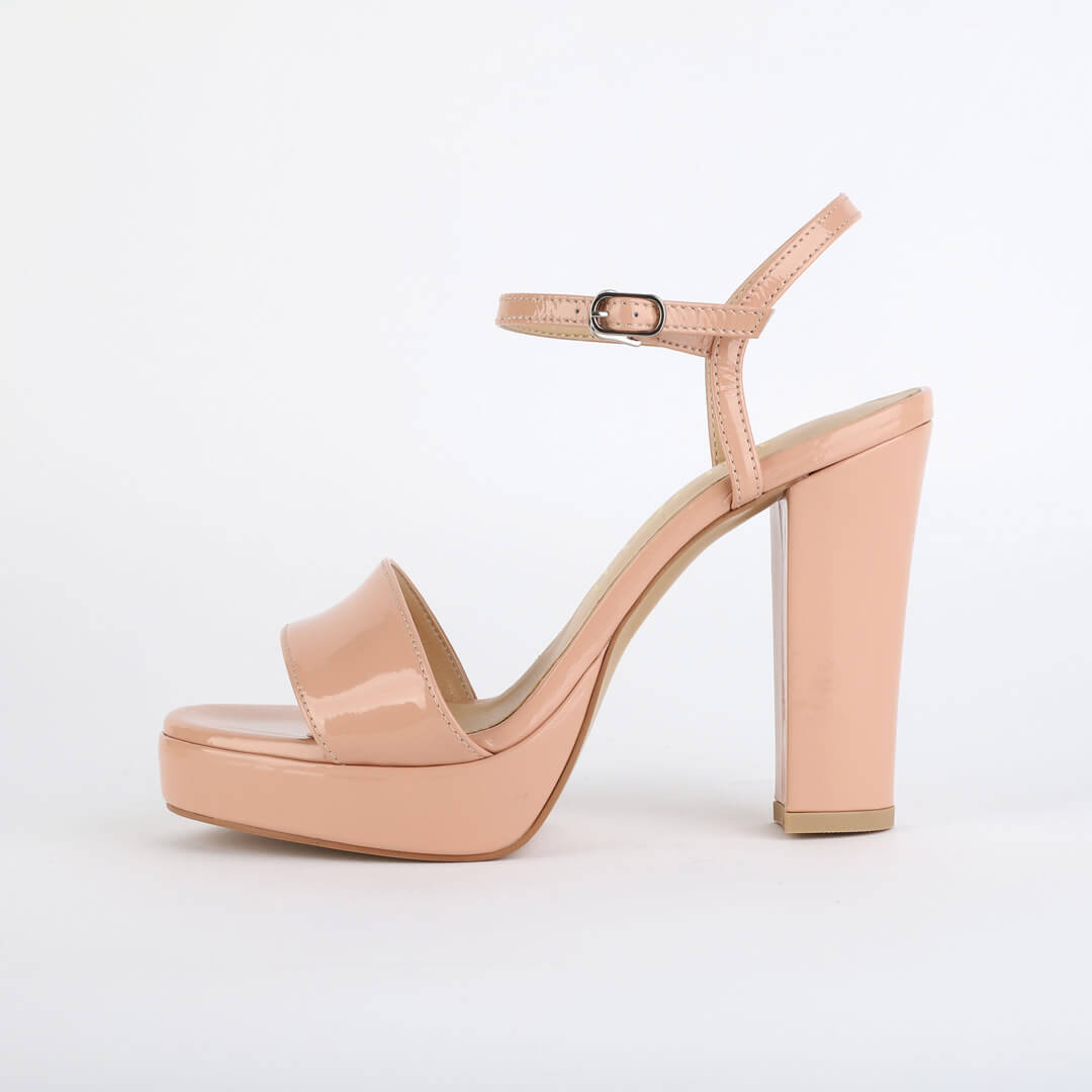 SAMI BEIGE PATENT - high platform