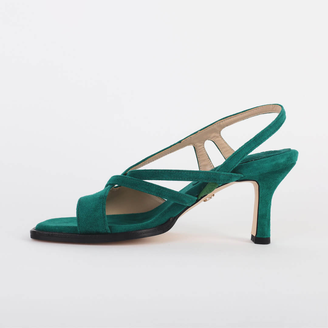 THALO - green suede sandals