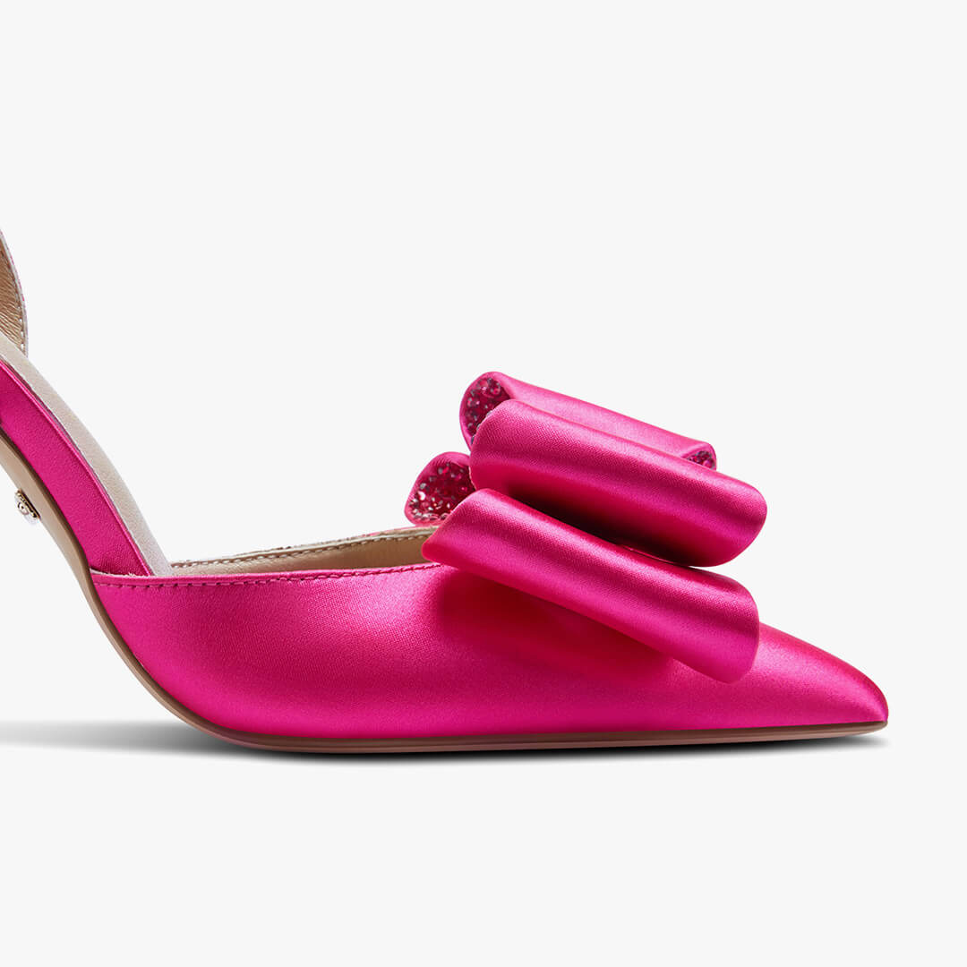 *ELYSIA - pink satin bow slingback