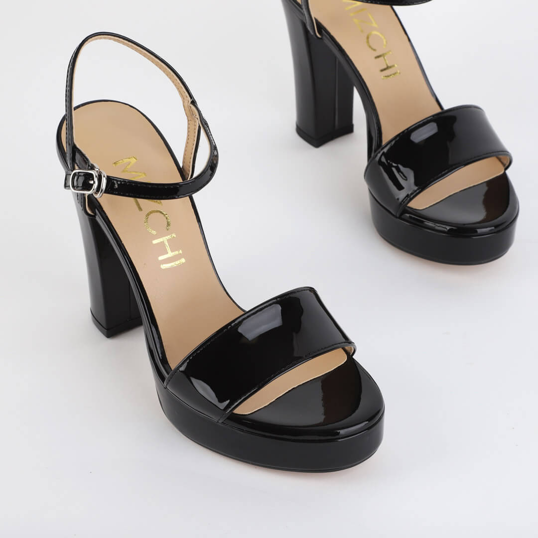 SAMI BLACK PATENT - high platform