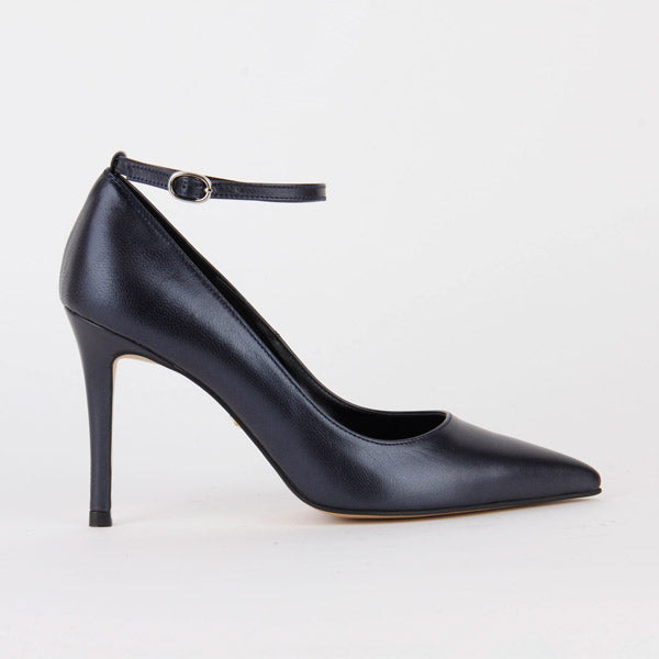 NOTI NAVY - ankle strap heel