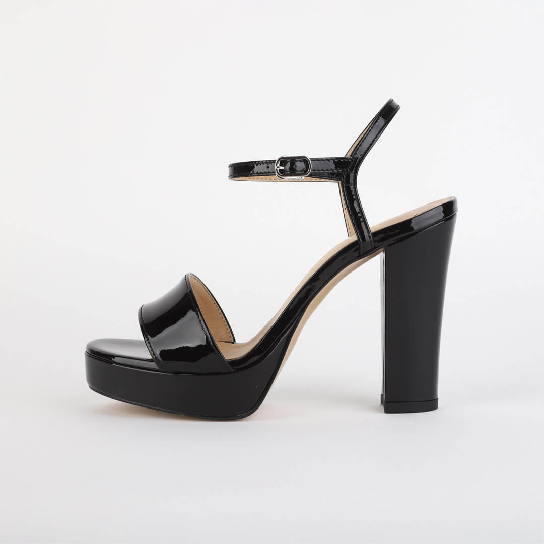 SAMI BLACK PATENT - high platform