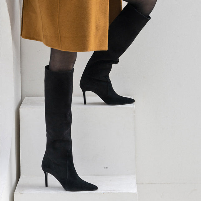 WOLLEN - suede long boots