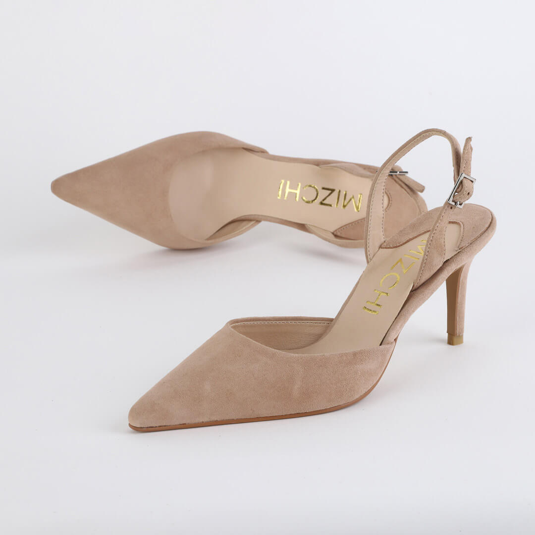 TESORO - camel suede slingback