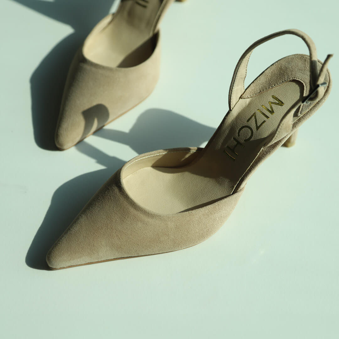 TESORO - camel suede slingback