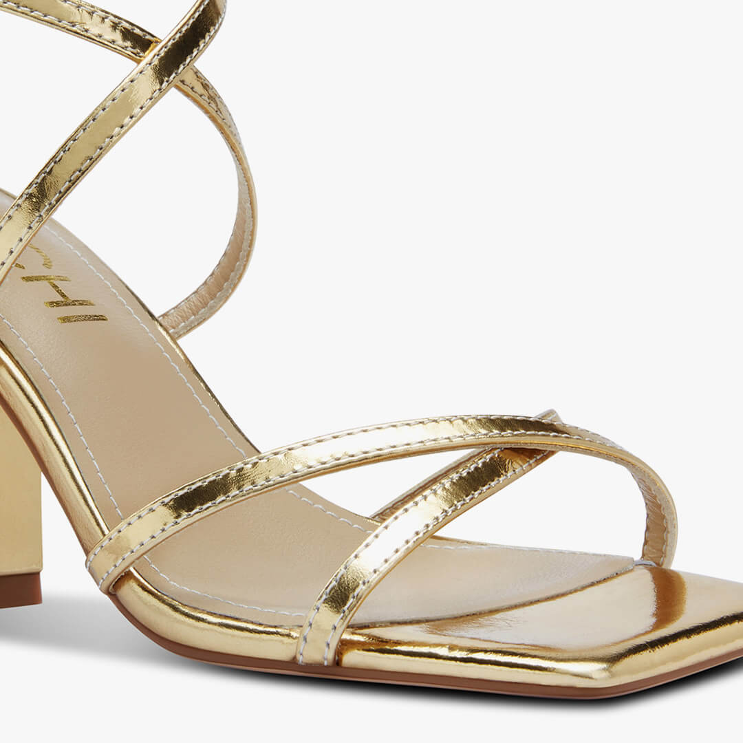 *ADAGIO - gold foil strappy sandals