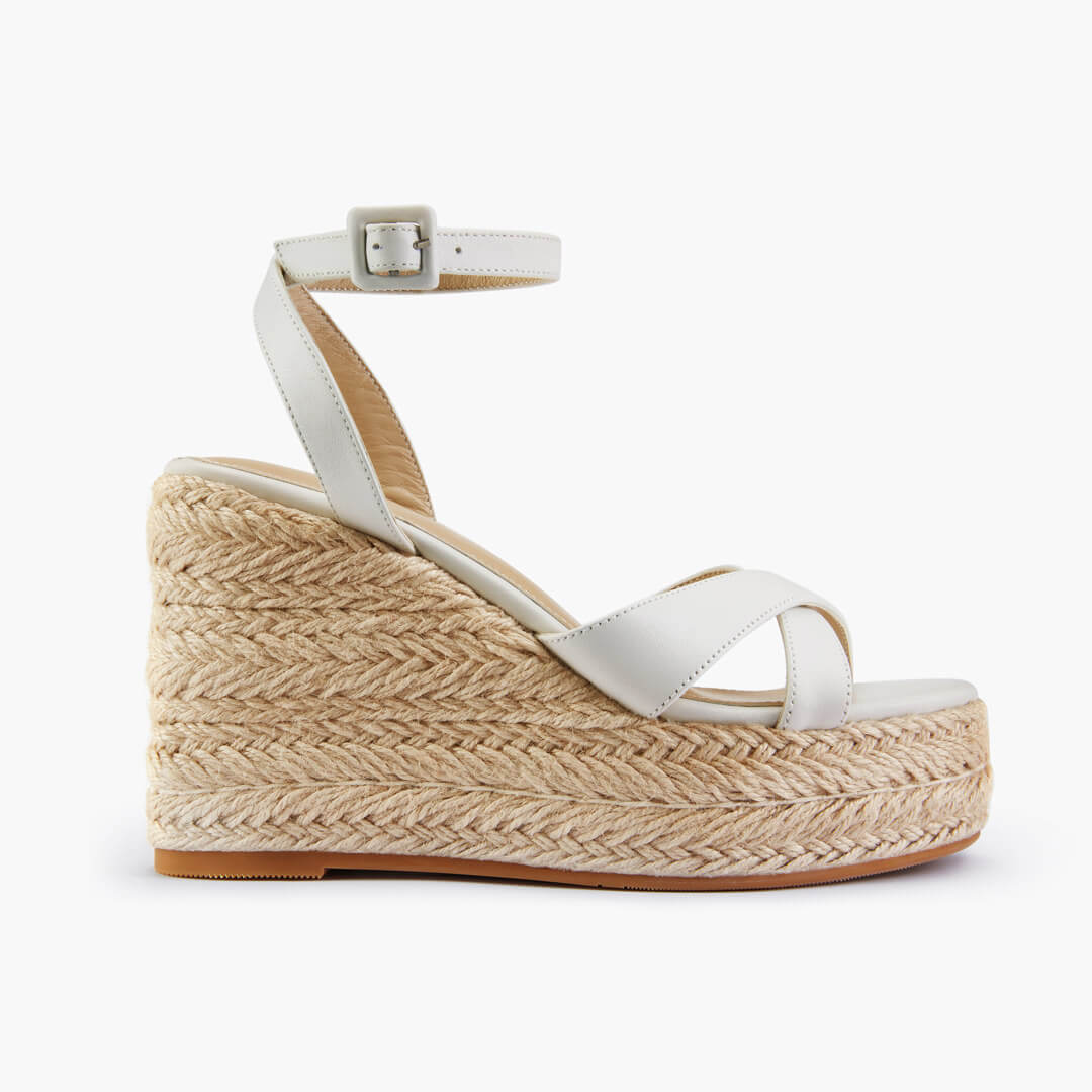 *SANLY - white x-strap espadrille