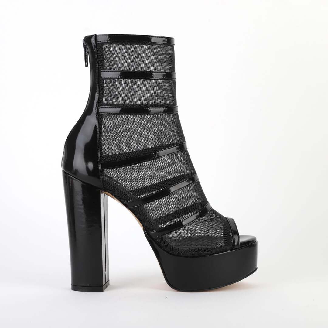 DEARME BLACK - mesh platform boots