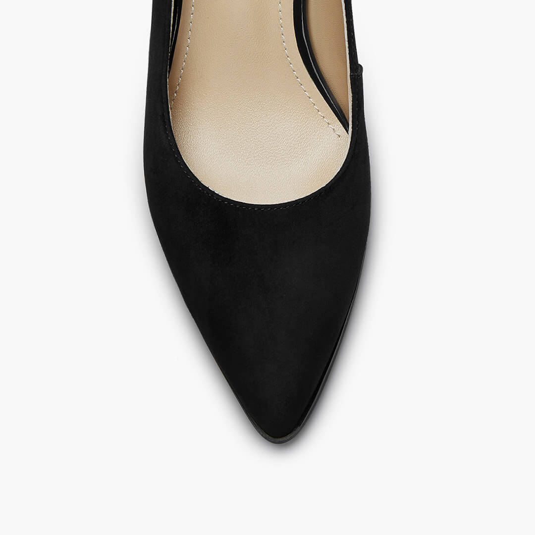 *DIARA BLACK - suede chunky heel pumps