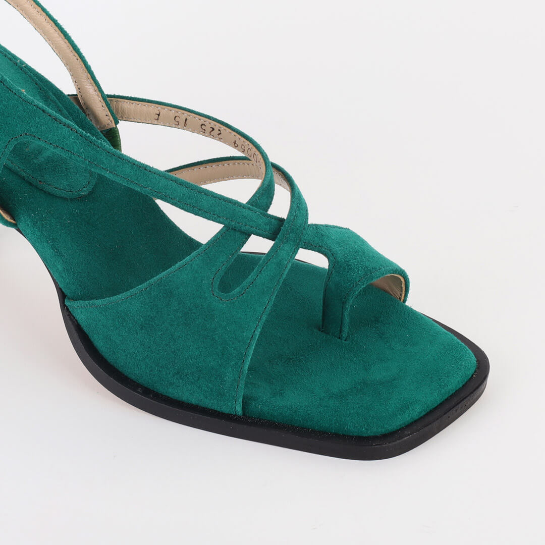 THALO - green suede sandals