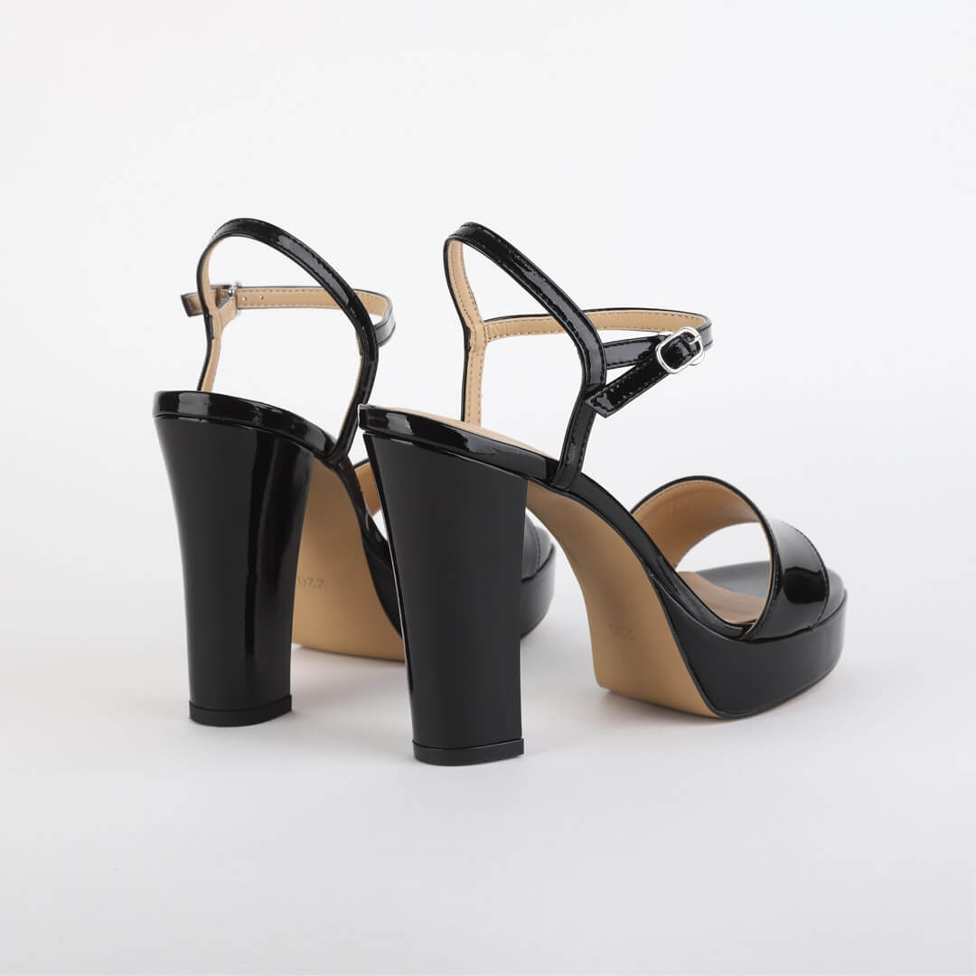 SAMI BLACK PATENT - high platform