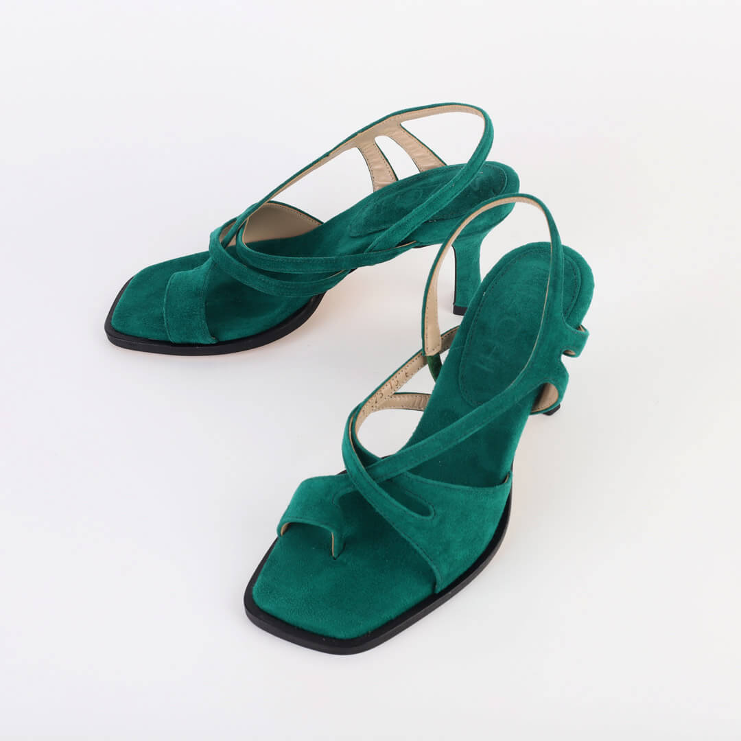 THALO - green suede sandals