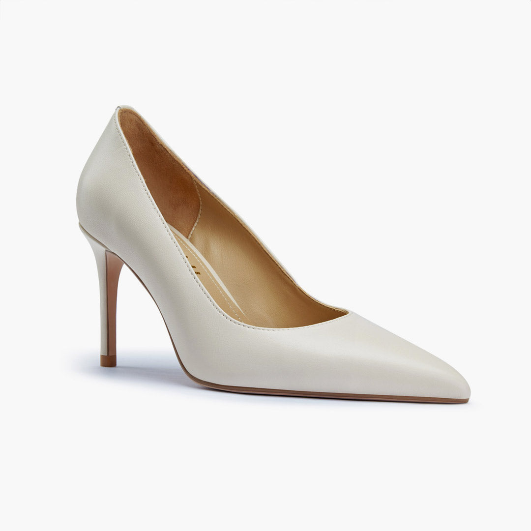 *Kayte - Ivory Leather Classic Pump