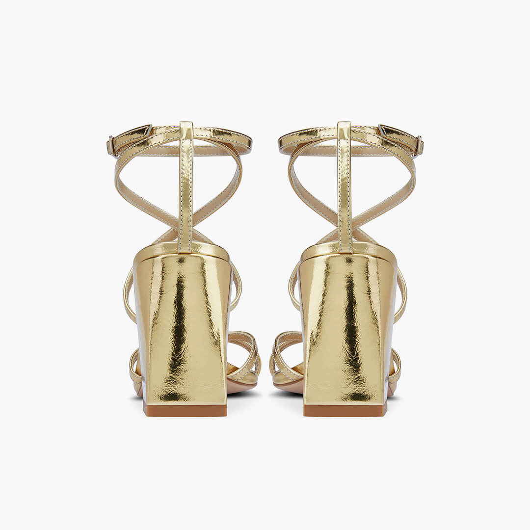 *ADAGIO - gold foil strappy sandals