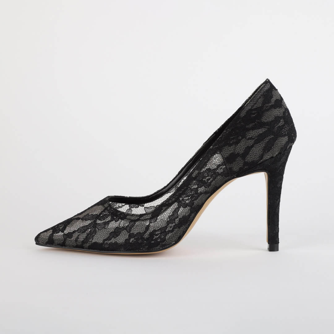 FREE LOVE - lace fabric heel