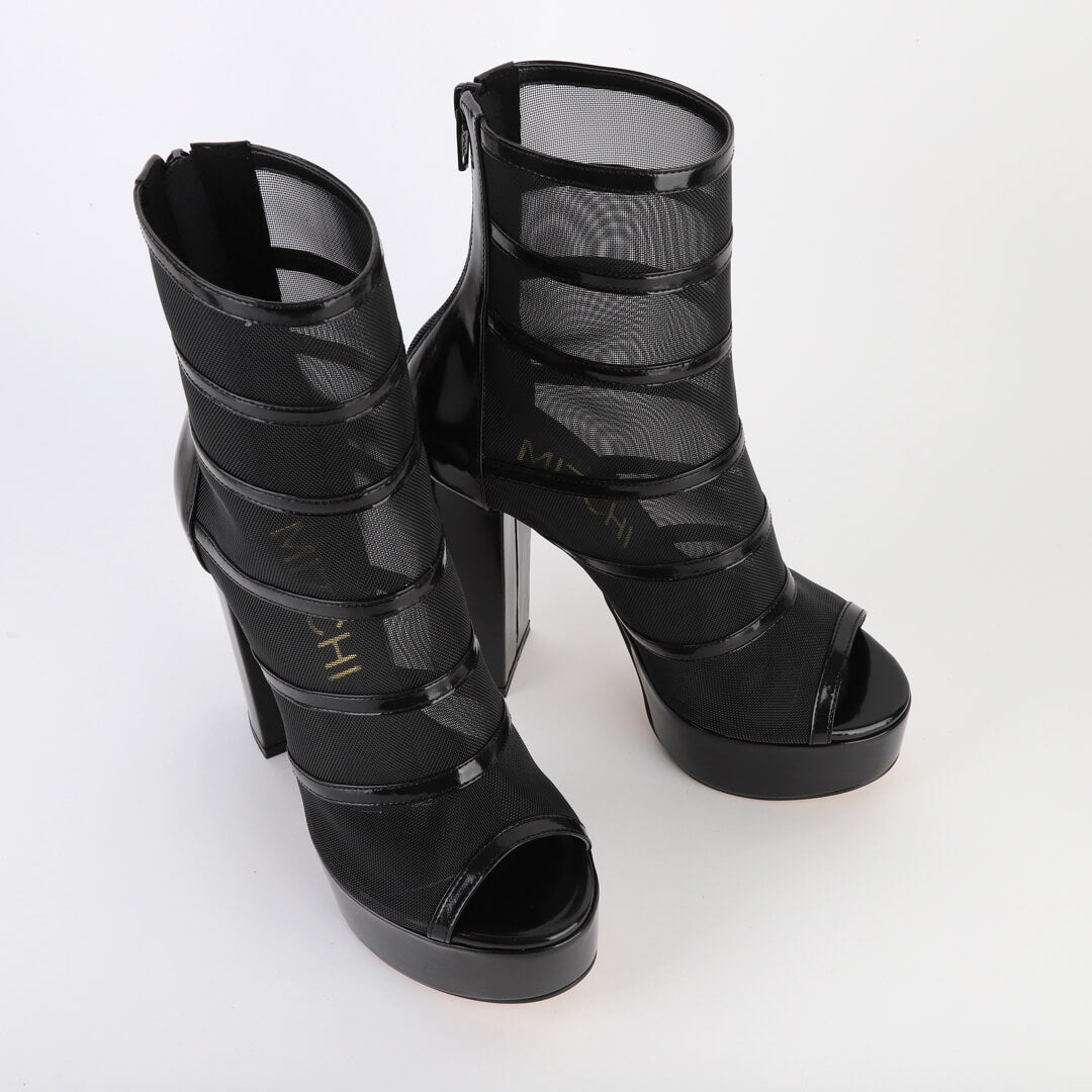 DEARME BLACK - mesh platform boots