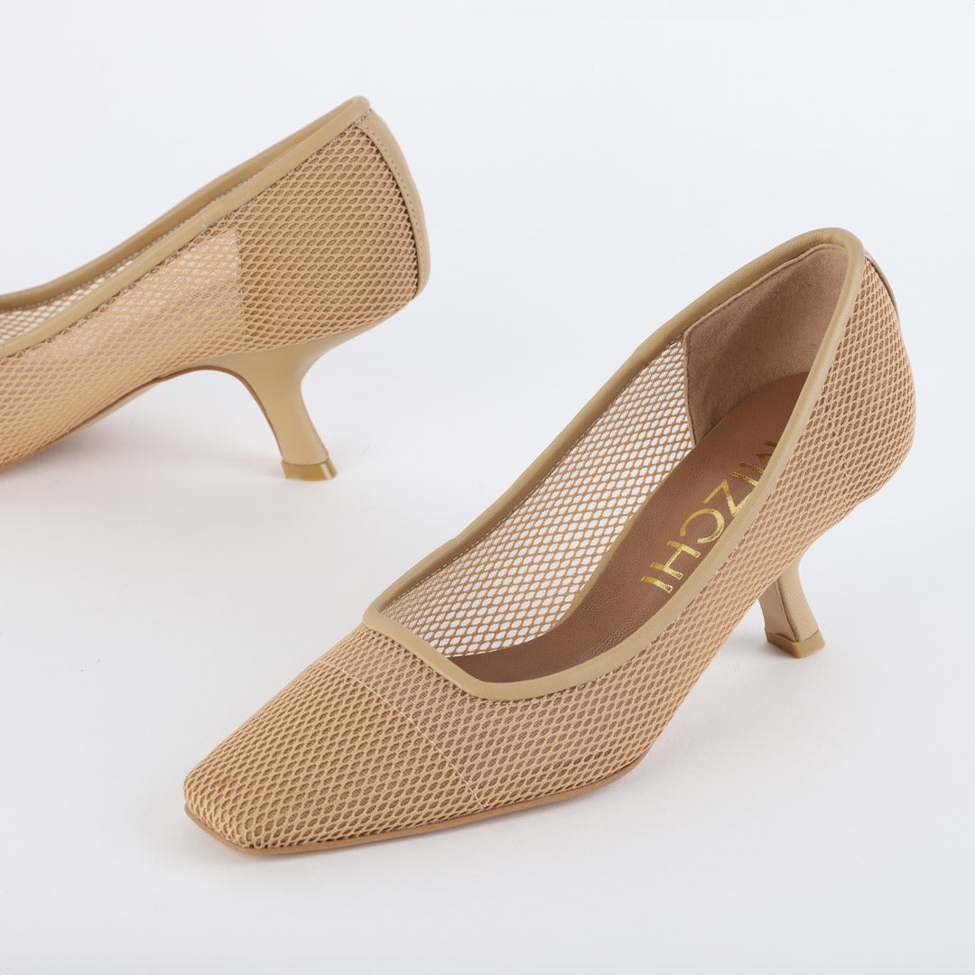 JULY - mesh mid heel pump