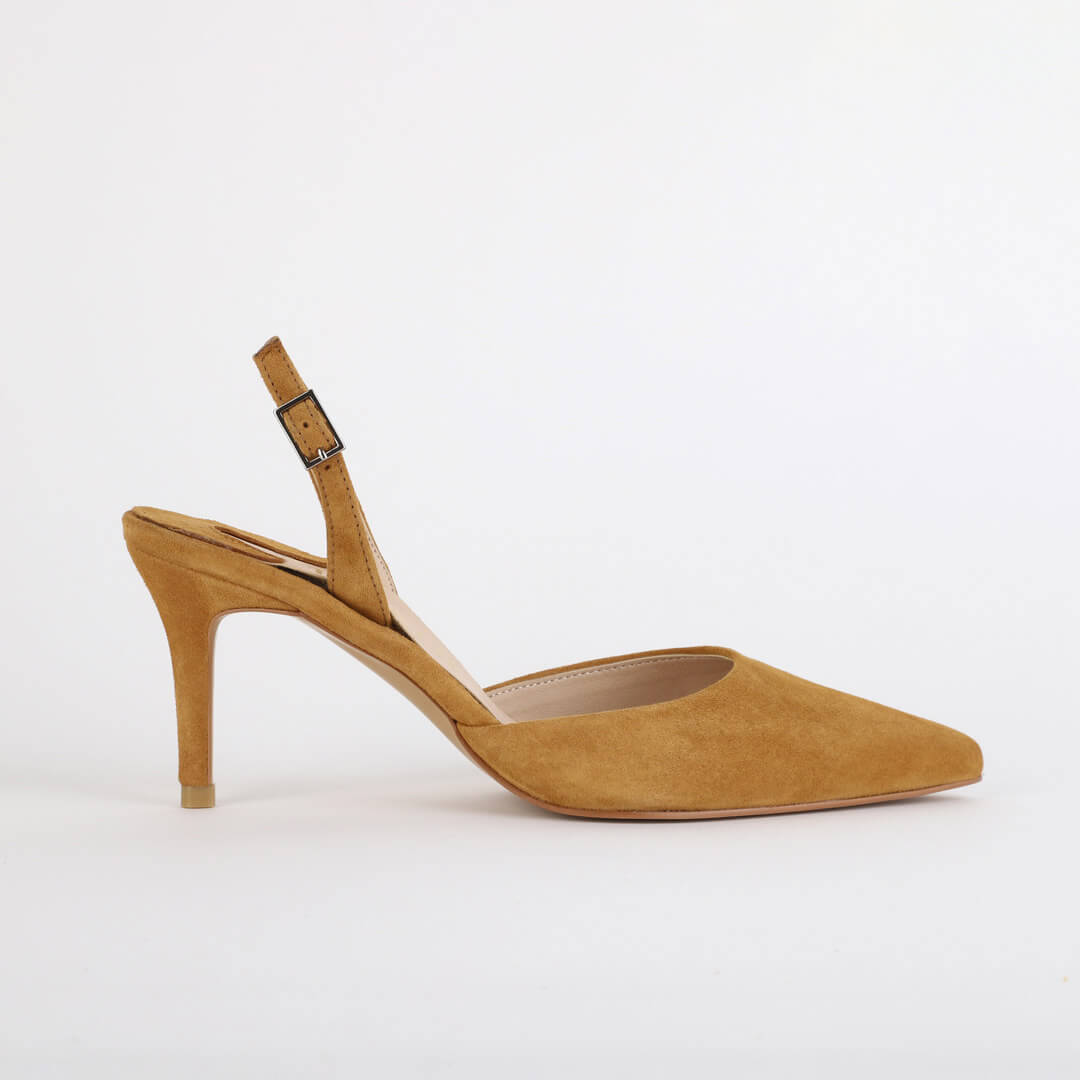 TESORO - beige suede slingback