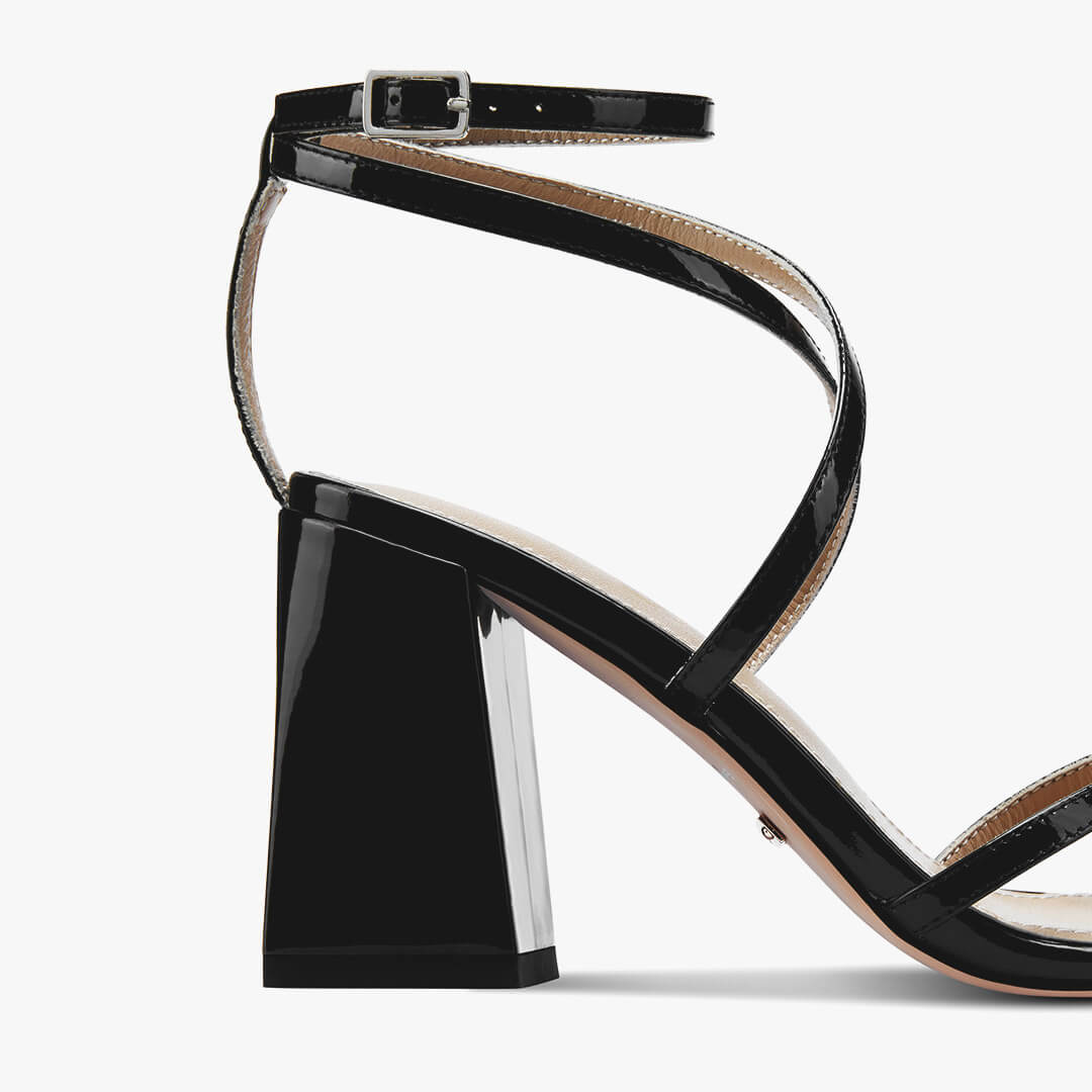 *ADAGIO - black patent strappy sandals