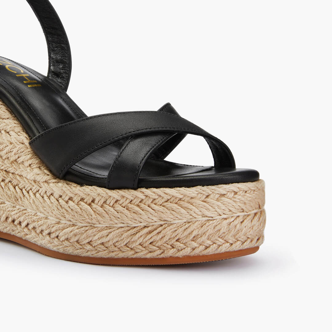 *SANLY - black x-strap espadrille