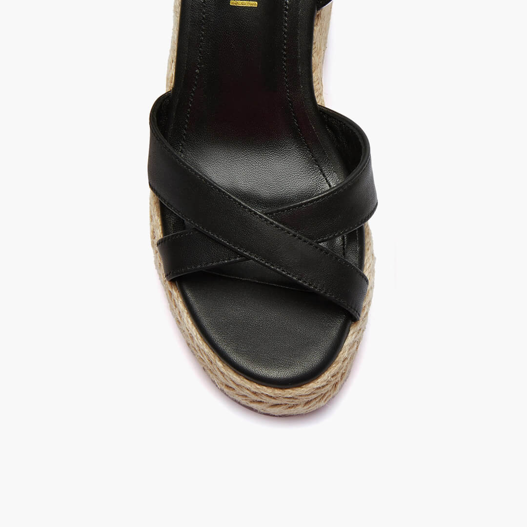 *SANLY - black x-strap espadrille