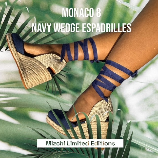 *Monaco 8 - Navy Wedge Espadrilles