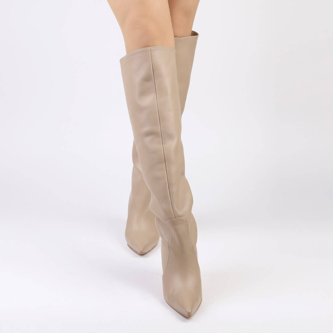 WOLLEN - leather long boots