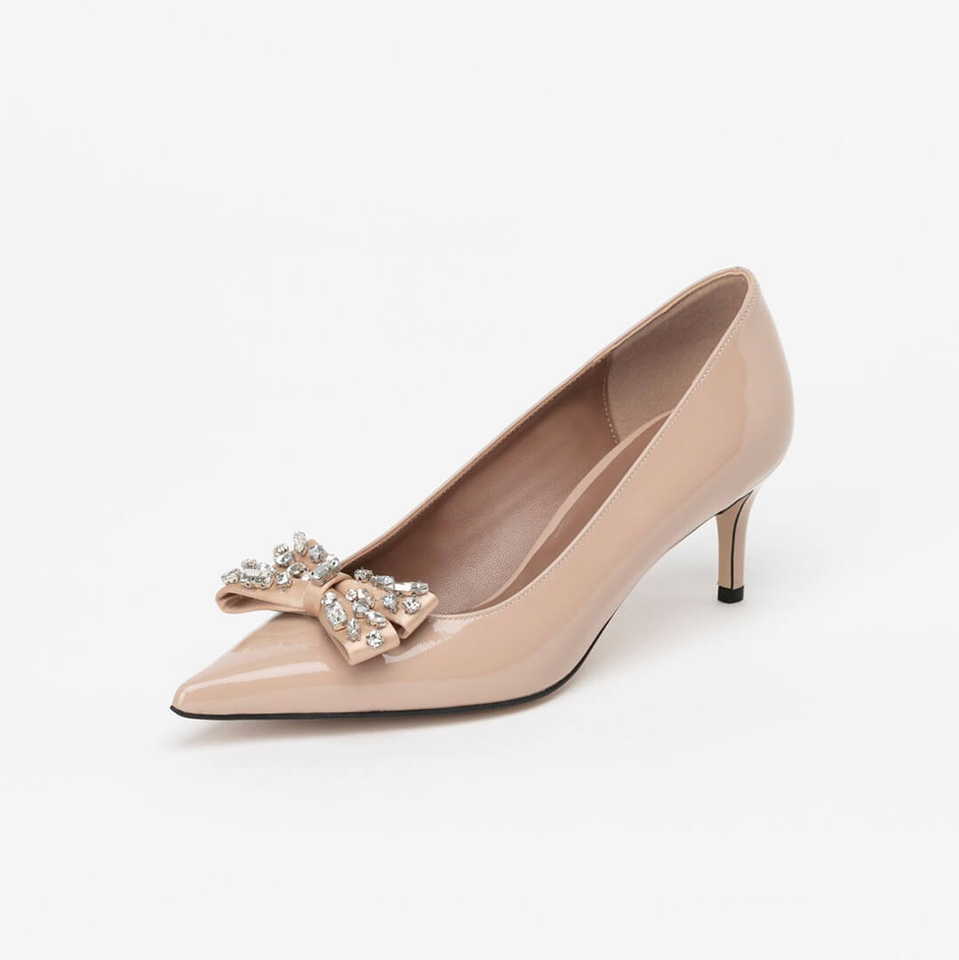 DEANNA - jeweled bow pumps