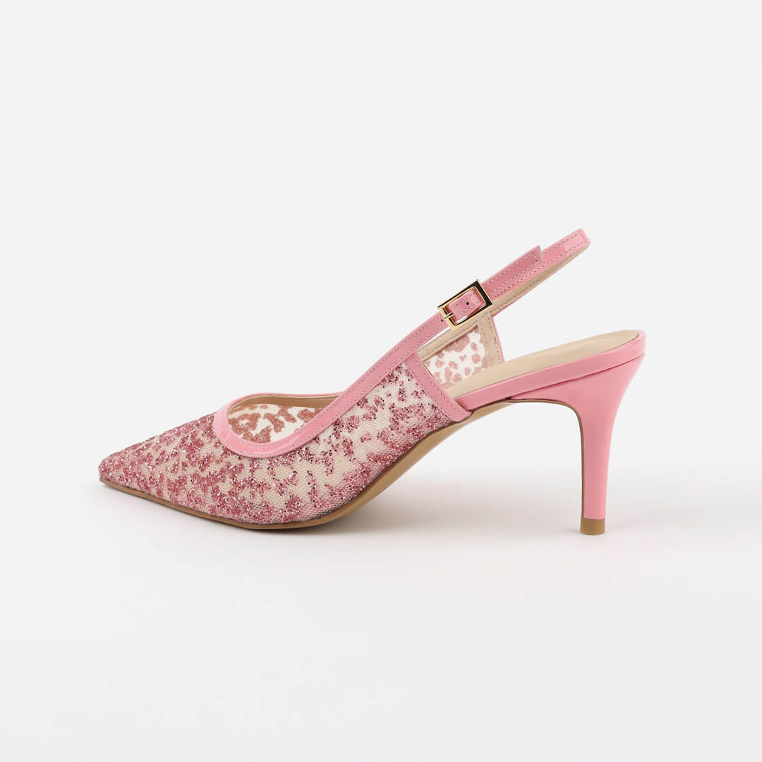 ILARIA - pink glitter slingback