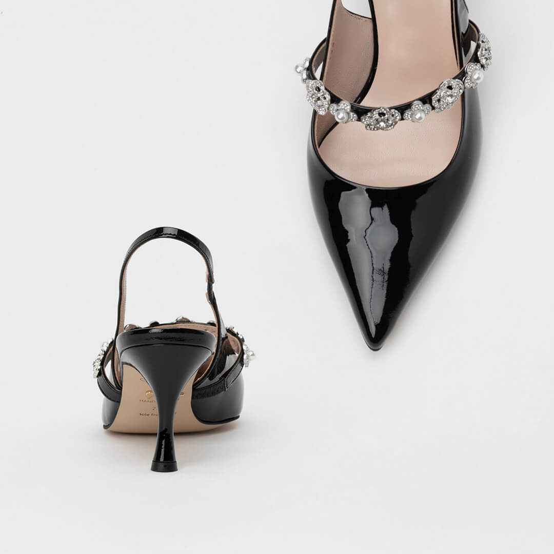 MUNRO - jewelled sling back pumps