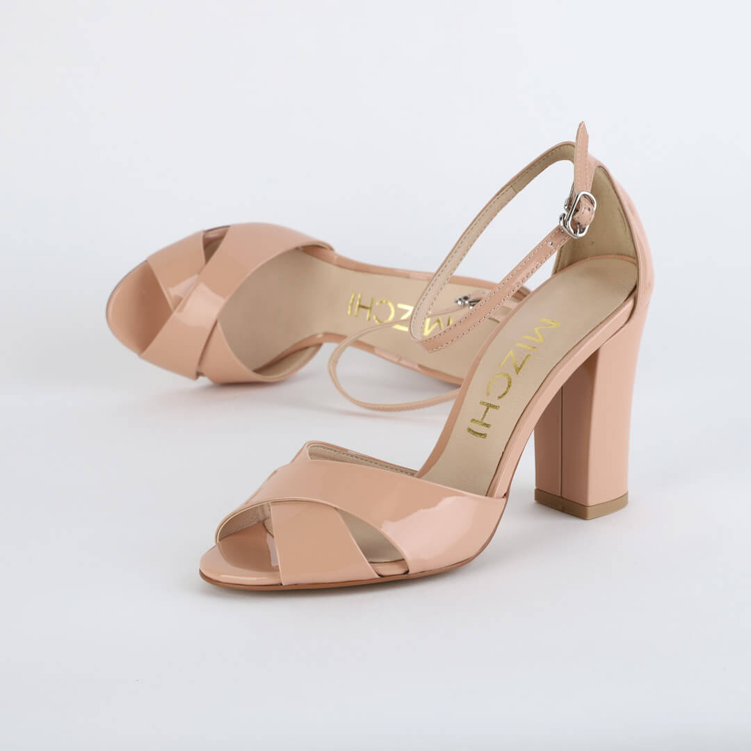 ALOVE PATENT - block heel sandal