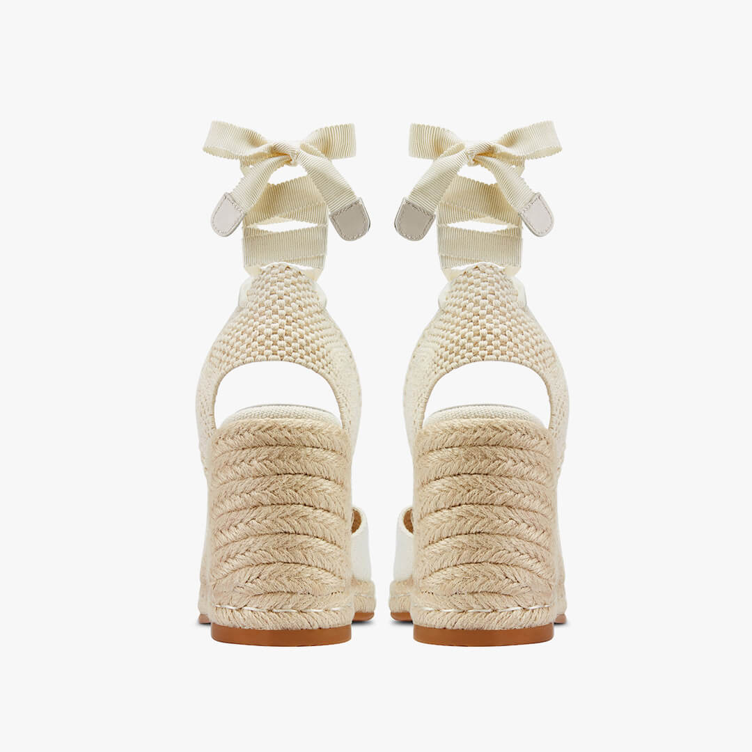 *Monaco 8 - Ivory Wedge Espadrilles