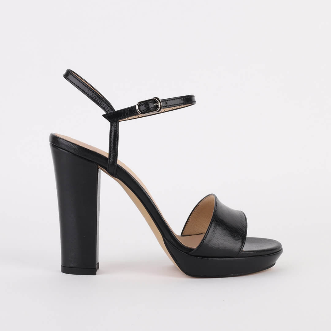 SAMI BLACK LEATHER - high platform