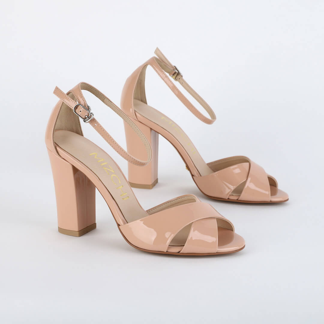 ALOVE PATENT - block heel sandal