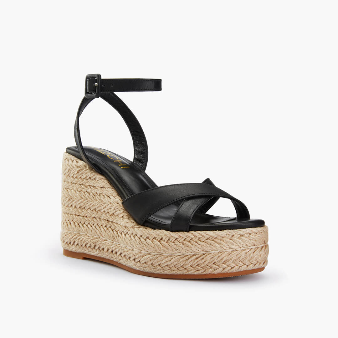 *SANLY - black x-strap espadrille