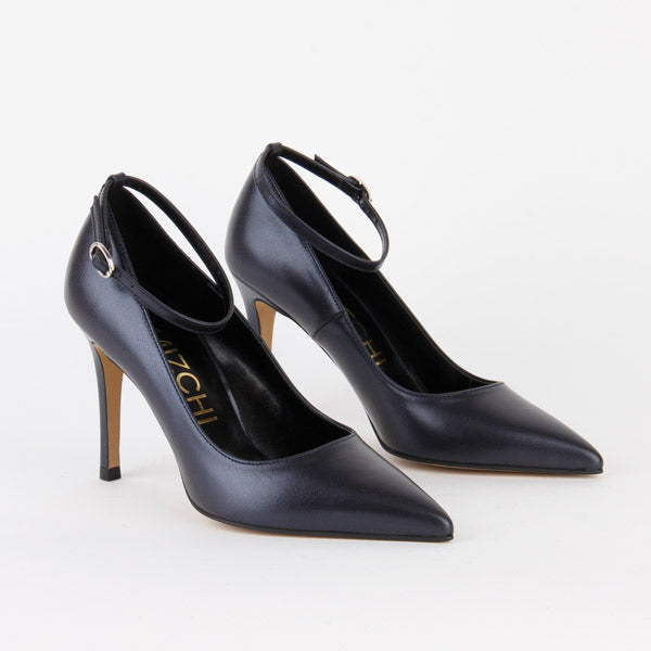 NOTI NAVY - ankle strap heel