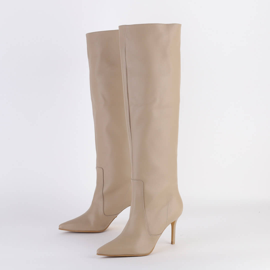 WOLLEN - leather long boots